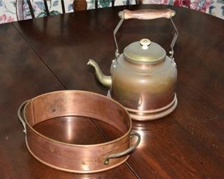 Copper Teapot and Pan