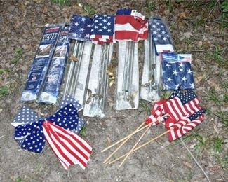 Group Lot Of American Flags
