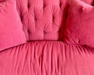 Tufted back rose color sofa 