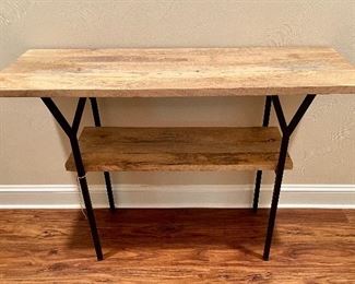 Wood 2 tier table with metal legs 