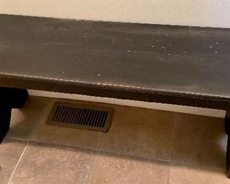 Black distressed bench