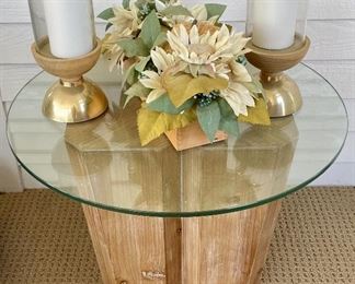 Glass top accent table