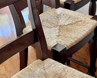 3 rush seat counter stools