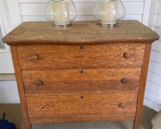 3 drawer oak chest