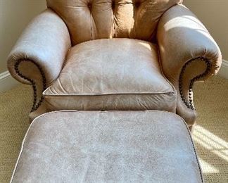 Classic leather chair & ottoman 