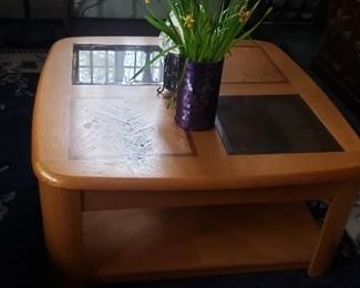 Oak and Glass Coffee Table