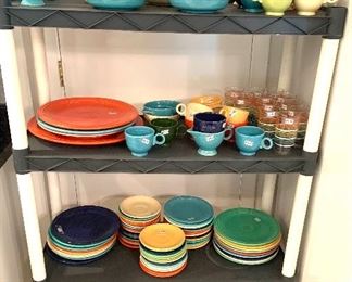 Fiesta Ware pieces from several generations 