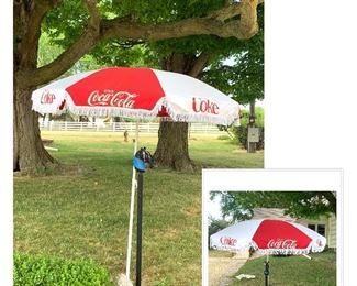 Vintage Coke Beach Umbrella, perfect condition