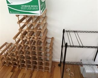 Wood wine racks from Crate and Barrel