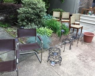 Chairs, plant stands