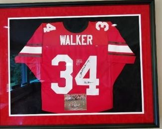 Herschel Walker framed autographed jersey