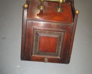 This was used for magazines--antique English 19th century coal scuttle