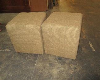 Pair of upholstered ottomans