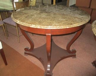 Circular French Empire style marble top center table