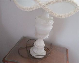 Carved marble lamp