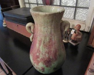sasseville art pottery vase red