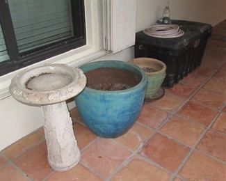 sasseville pots and bird bath