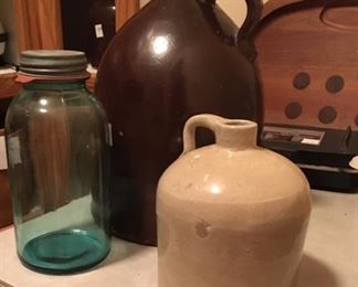 Several Vintage crocks, jugs and jars