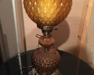 Gone With the Wind Style Amber Glass Lamp