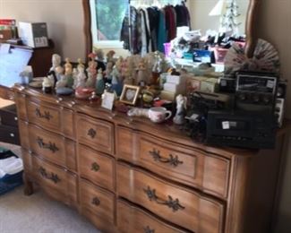 Vintage Dresser has a matching Chest of Drawers and a King Size Headboard/bed frame.