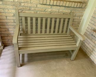 #22	Heavy Wood Painted Loveseat  48" Long  2@$100 each (no cushions)	 $200.00 
