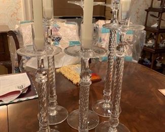 #27	glass candle holders 17.5 ,15,13 set of 6 candle holders - sold as a set	 $75.00 
