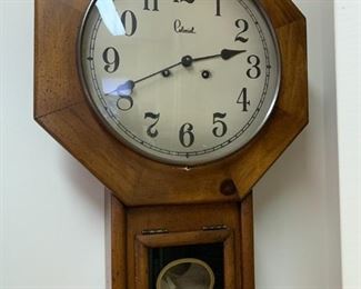 #48	Colonial Wood Wall Clock w/key 24x16	 $75.00 
