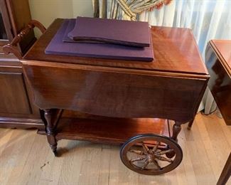 #56	Knob creek Cherry  Tea Cart w/1 drawer on Wheels w/drop-sides and pads for top - 19-41x32x29	 $175.00 
