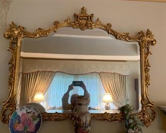 #76	Gold Gilded Beveled Mirror - Heavy  48"W x 40"T - you move	 $175.00 
