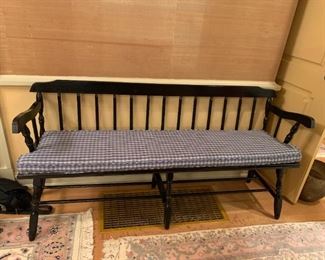 #79	Black Painted Entry Bench w/cushion - 5' Long	 $100.00 
