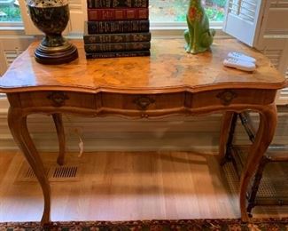 #101	Antique Writing Desk w/factory lining in 3 drawers 41wx22Dx30T	 $225.00 
