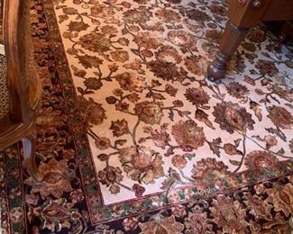#107	Hand-Knotted Area Silk Rug  Brown/Tan/Cream  8'x9'5"	 $300.00 
