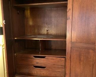 #110	Oak Armoire w/3 drawer 44Wx24Dx84T	 $100.00 

