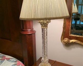 #112	Glass & Brass Lamp 30" Tall	 $50.00 
