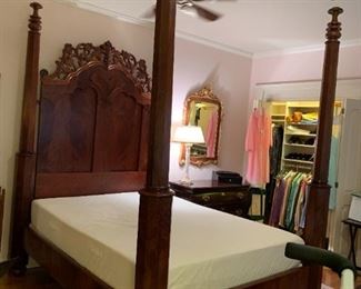 #122	Antique Heavily Carved Queen 4 post Bed 	 $600.00 
#123	Tempur-Pedic Memory Foam Mattress & Boxsprings	 $200.00 
