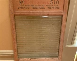 #138	National washboard Co #510 with glass wash board  12.5x 19	 $30.00 
