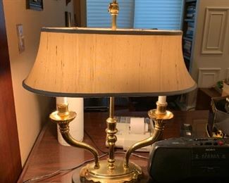 #155	Brass 2 candle Desk Lamp  26"T x 18"W	 $100.00 
