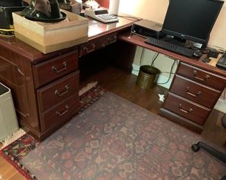#156	L-Shaped Mahogany Desk   60" x 69"  (exec. Desk only width is 30") - you move	 $75.00 
