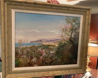 #172	Cherry Blossoms w/Mountain and Flowers - Signed Vincenzo Laricchia  26x22	 $400.00 
