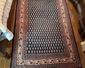 #177	Navy Blue/Rust Hand-Knotted Wool Rug 3x5	 $75.00 
