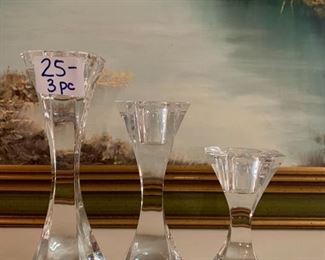 #194	3 crystal Candle Holders 	 $25.00 
