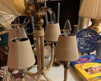 #197	4 candle Chandelier/Brass - created by Designer Charles & Bill Harp 	 $30.00 
