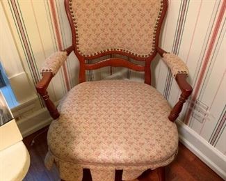 #201	Antique Upholstered Chair w/nailheads & Skirt	 $30.00 
