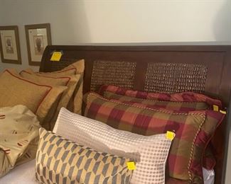 King Sized Bed and Silk Custom Bedding & Drapes