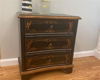 Antique Stenciled Black Chest