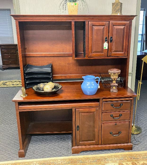 Mahogany desk and Upper Storage