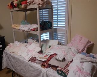 LInens, many vintage with tatting