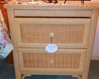 Henry Link Woven Rattan bedside table.  Beautiful and heavy and wonderfully made