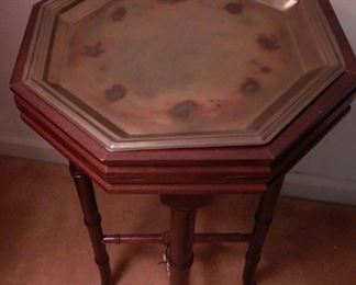 Brass topped accent table