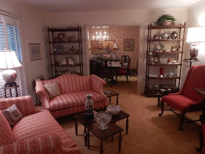 Beautiful overview of living room with the Ethan Allen pieces